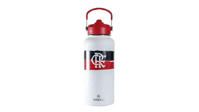 Garrafa Térmica Vácuo Straw Flask Arell 946ml Flamengo White Listras - Loja Oficial do Flamengo