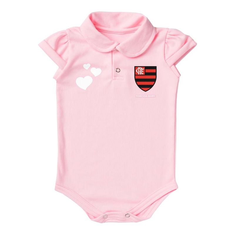 Body Flamengo Polo Rosa Torcida Baby - Loja Oficial do Flamengo