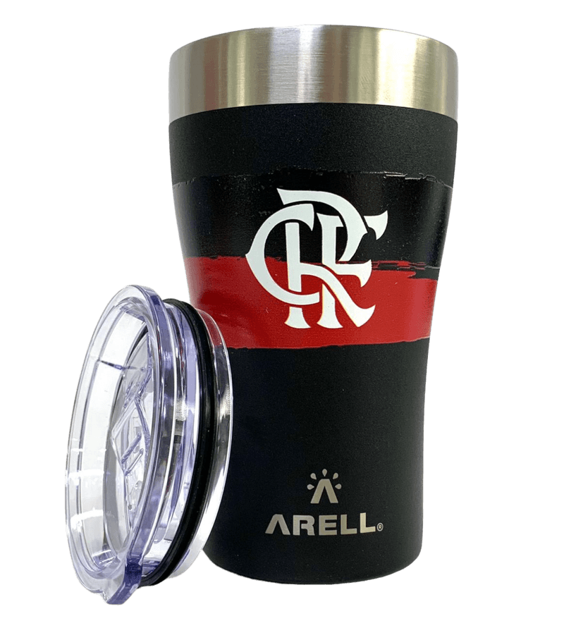 Copo Térmico Flamengo Black Listras Arell 500ml - Loja Oficial do Flamengo