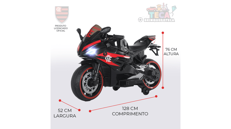 Moto Elétrica Preta Infantil Do Flamengo - Ediçao Limitada Oficial - Loja Oficial do Flamengo