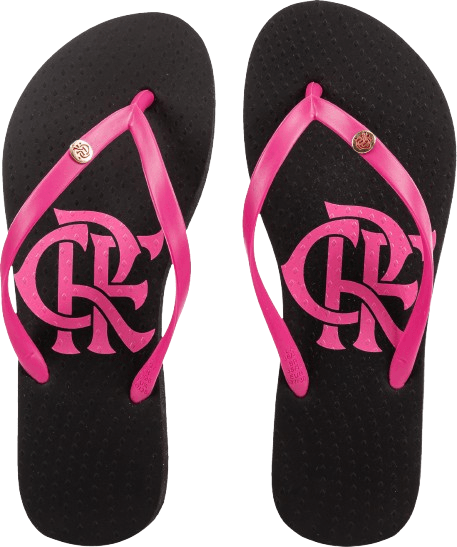 Chinelo Flamengo Slim Preto com Tiras Rosas - Loja Oficial do Flamengo
