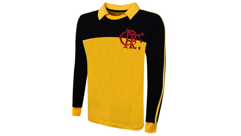 Camisa Flamengo Retrô Goleiro Manga Longa Amarela 1982 Liga Retrô - Loja Oficial do Flamengo