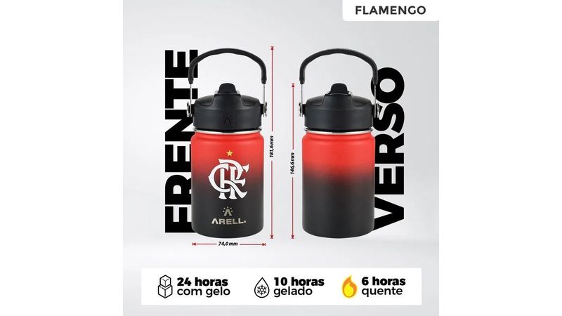 Garrafa Térmica Vácuo Straw Flask Arell 355ml Flamengo CRF - Loja Oficial do Flamengo