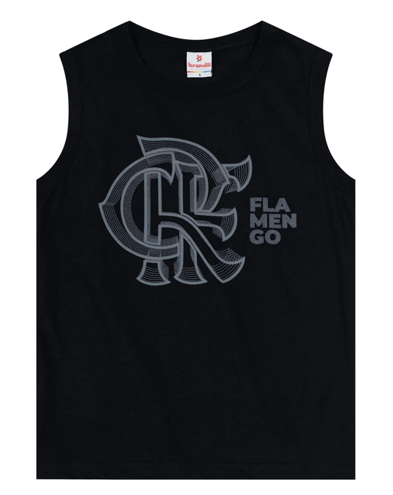 Regata Flamengo Infantil CRF Logo Preta Brandili - Loja Oficial do Flamengo