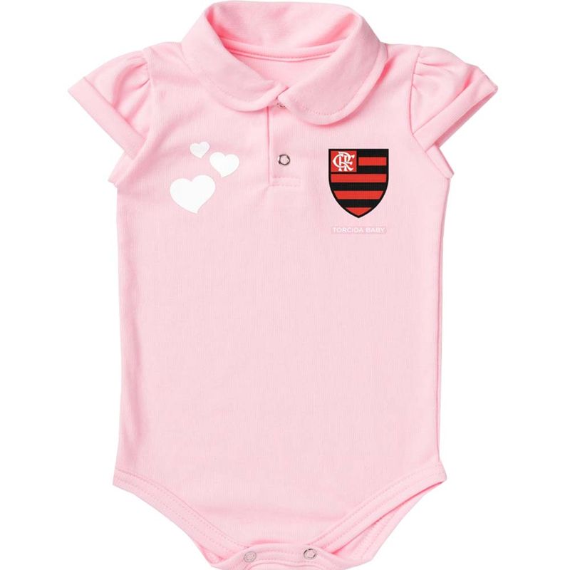 Body Flamengo Polo Rosa Torcida Baby - Loja Oficial do Flamengo