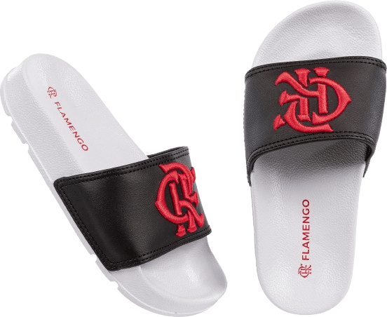 Chinelo Infantil Slide Flamengo - Preto com Detalhes Vermelhos - Loja Oficial do Flamengo