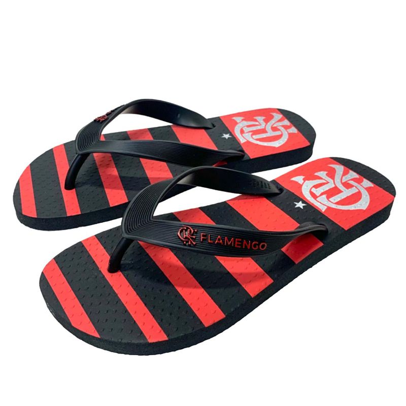 Chinelo Flamengo Manto 1 2024 Preto Preto - Loja Oficial do Flamengo