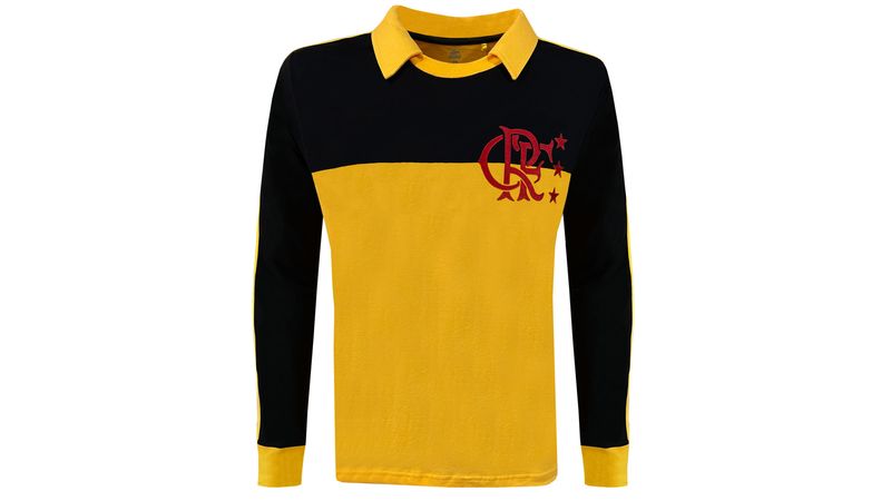Camisa Flamengo Retrô Goleiro Manga Longa Amarela 1982 Liga Retrô - Loja Oficial do Flamengo