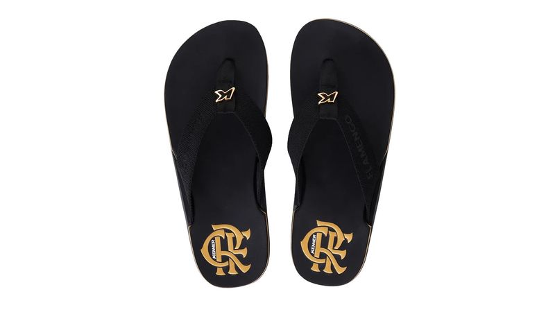 Chinelo Kenner NK6 Flamengo Preto e Dourado - Loja Oficial do Flamengo