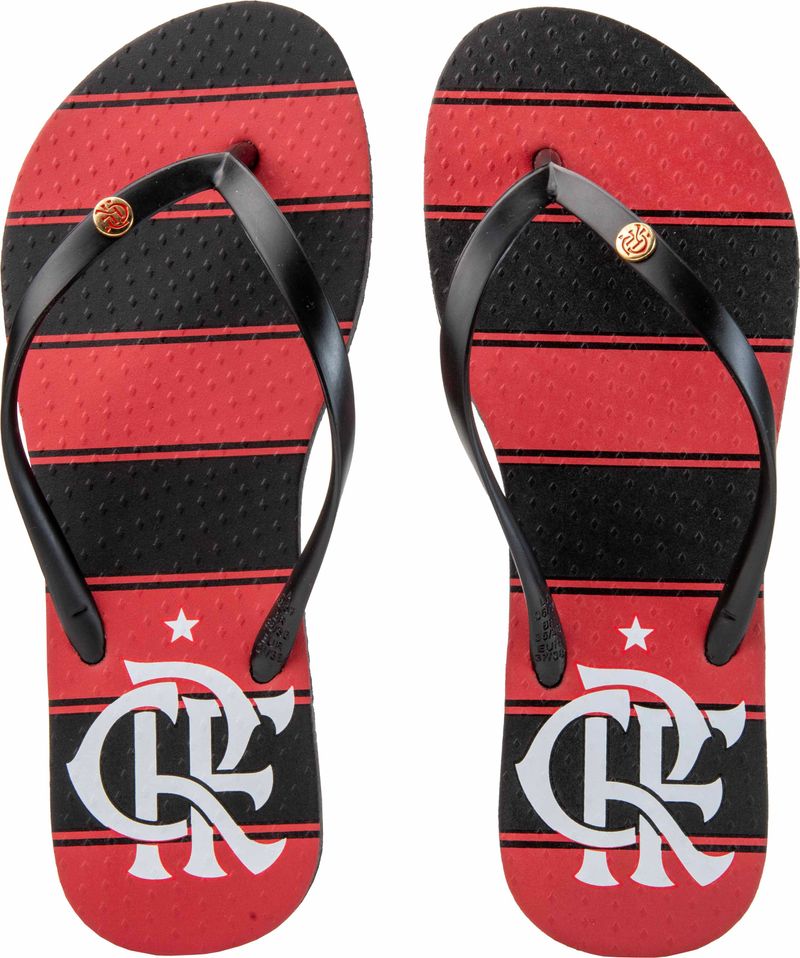 Chinelo Flamengo Slim Manto 1 2025 Preto/Preto - Loja Oficial do Flamengo