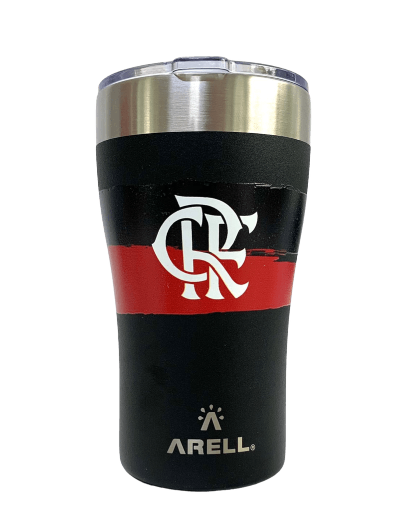 Copo Térmico Flamengo Black Listras Arell 500ml - Loja Oficial do Flamengo