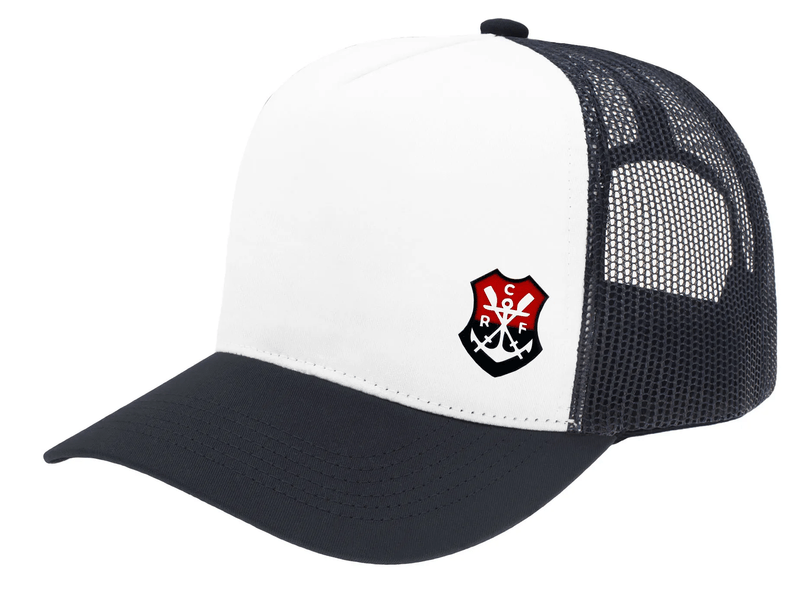 Boné Flamengo Aba Curva Silk Frontal Remo Preto/Branco Super Cap - Loja Oficial do Flamengo
