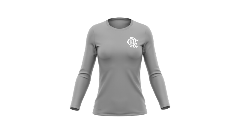 Camisa Flamengo Feminina Manga Longa Protection Cinza Braziline - Loja Oficial do Flamengo