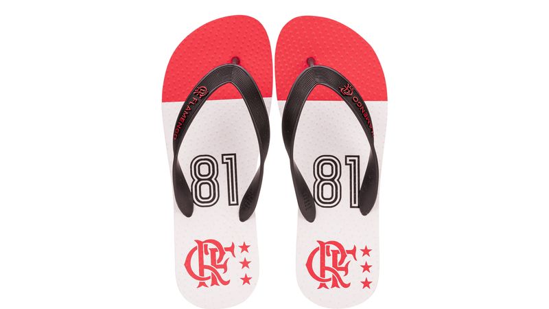 Chinelo Flamengo Manto Mundial Branco/Preto - Loja Oficial do Flamengo