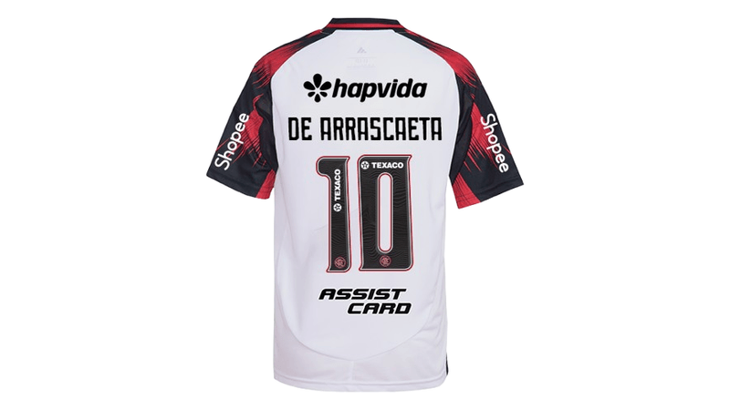 Manto Flamengo Jogo 2 Adidas 2025 – Com Kit Patrocínio – De Arrascaeta 10 - Loja Oficial do Flamengo