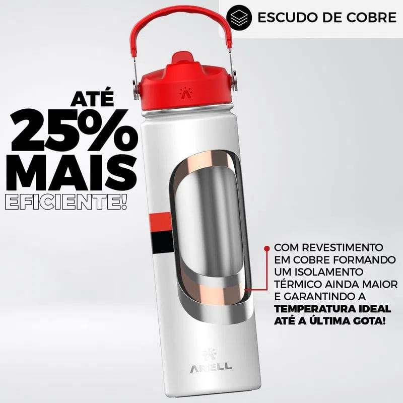 Garrafa Térmica Vácuo Straw Flask Arell 650ml Flamengo Remo - Loja Oficial do Flamengo