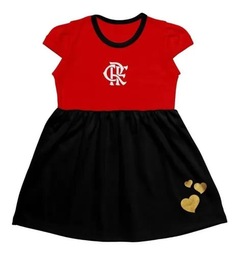 Vestido Flamengo Infantil Canelado Torcida Baby - Loja Oficial do Flamengo
