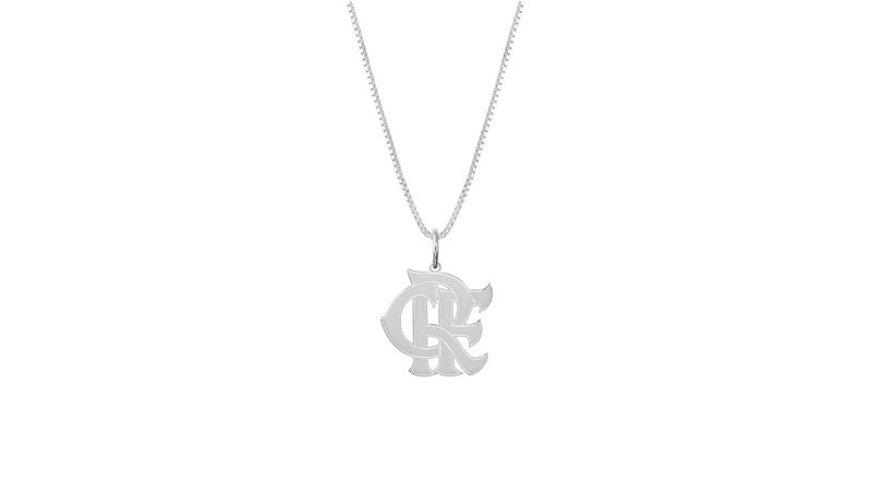Pingente CRF em Prata 925 com Corrente de 60cm - Oficial Flamengo - Loja Oficial do Flamengo