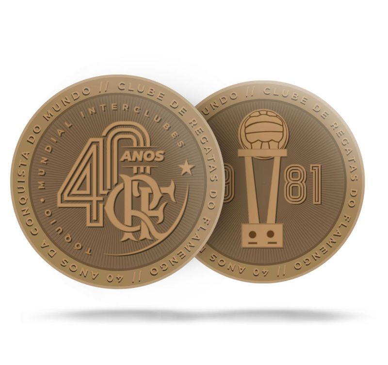 Moeda Flamengo 40 anos Mundial Interclubes Adidas 2021 - Loja Oficial do Flamengo