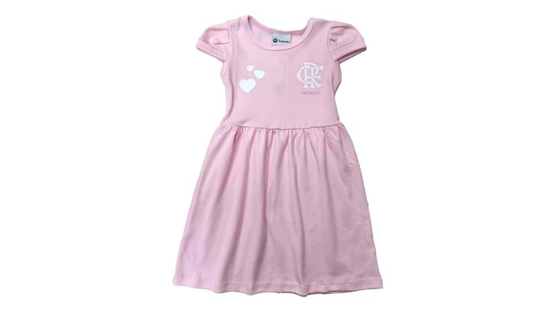 Vestido Flamengo Infantil Canelado Rosa Torcida Baby - Loja Oficial do Flamengo