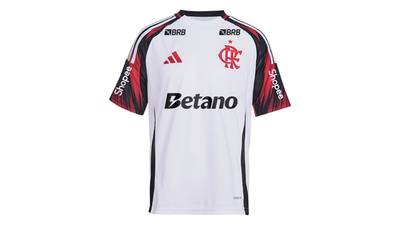 Manto Flamengo Jogo 2 Adidas 2025 – Com Kit Patrocínio – De Arrascaeta 10 - Loja Oficial do Flamengo