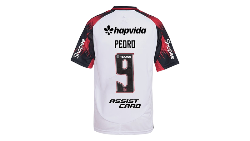 Manto Flamengo Jogo 2 Adidas 2025 – Com Kit Patrocínio – Pedro 9 - Loja Oficial do Flamengo