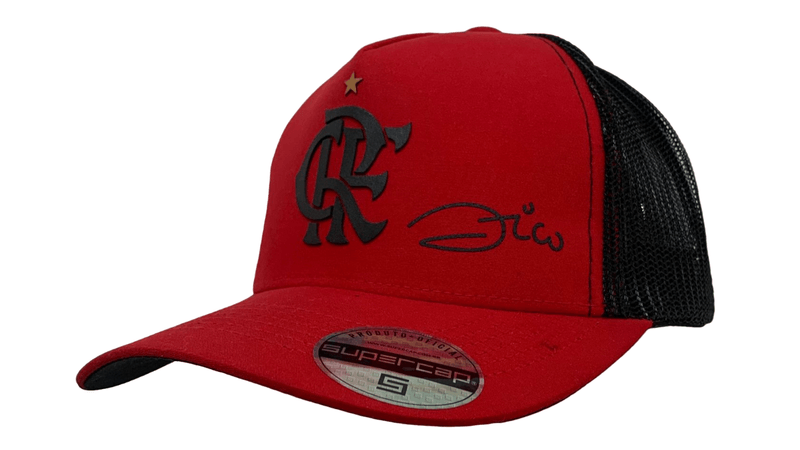 Boné Flamengo Aba Curva CRF Silk 3D Zico Vermelho Super Cap - Loja Oficial do Flamengo