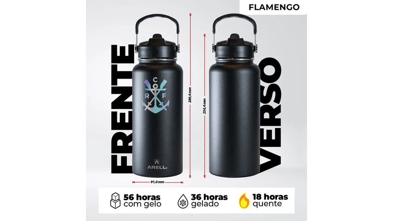 Garrafa Térmica Vácuo Straw Flask Arell 946ml Flamengo Manto 3 - Loja Oficial do Flamengo