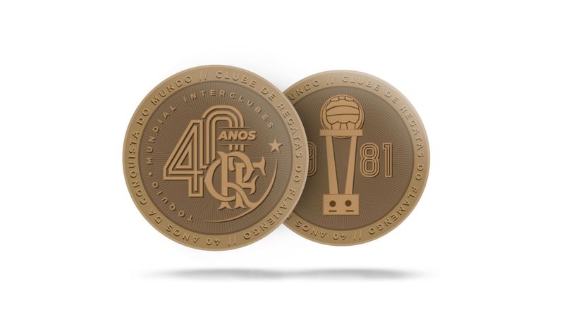 Moeda Flamengo 40 anos Mundial Interclubes Adidas 2021 - Loja Oficial do Flamengo