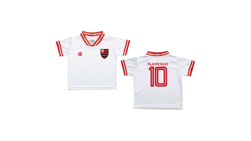 Camisa Flamengo Infantil Estilo 1 Branca Torcida Baby - Loja Oficial do Flamengo