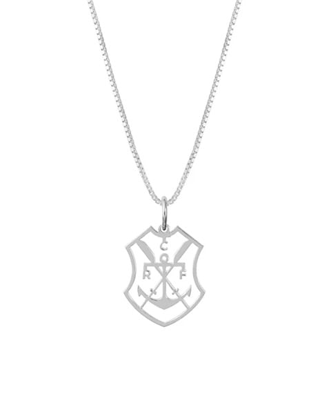 Pingente Escudo Remo em Prata 925 com Corrente de 60cm - Oficial Flamengo - Loja Oficial do Flamengo