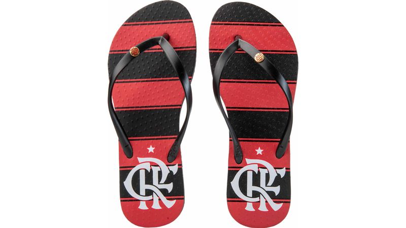 Chinelo Flamengo Slim Manto 1 2025 Preto/Preto - Loja Oficial do Flamengo