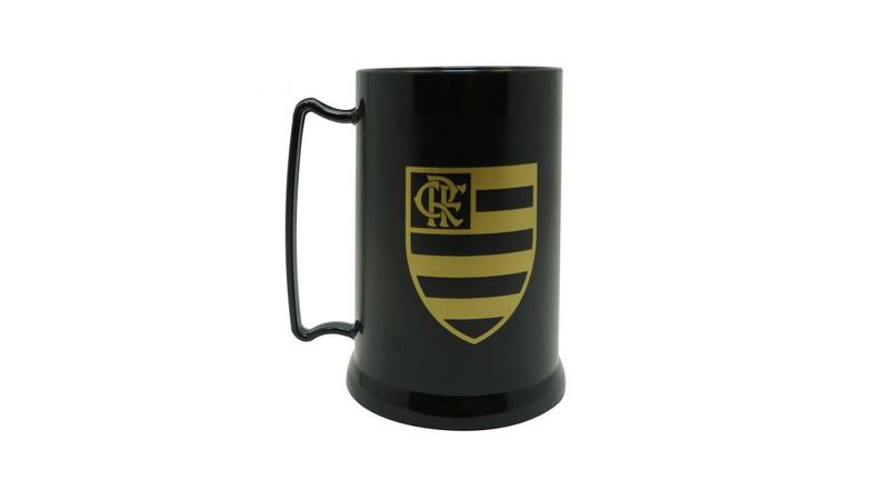 Mini Caneca Flamengo Gel Preta Com Escudo Dourado - Loja Oficial do Flamengo