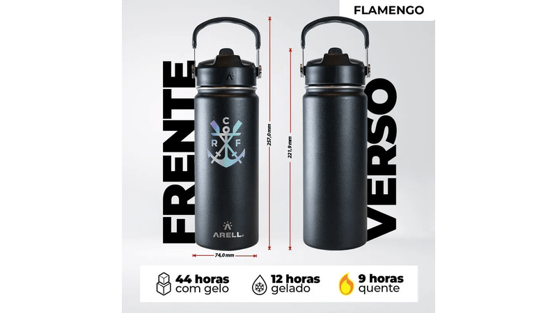 Garrafa Térmica Vácuo Straw Flask Arell 532ml Flamengo Manto 3 - Loja Oficial do Flamengo