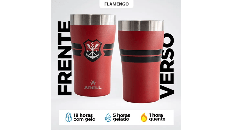 Copo Térmico Flamengo Remo Vermelho Arell 500ml - Loja Oficial do Flamengo