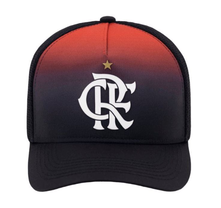 Boné Flamengo Aba Curva CRF Degradê Preto Super Cap - Loja Oficial do Flamengo
